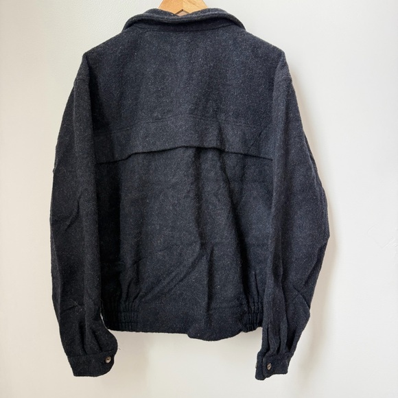 Vintage Woolrich Wool Bomber Jacket Navy USA Made Harrington Heritage Workwear L - Picture 9 of 12